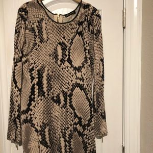 INC snakeskin print top